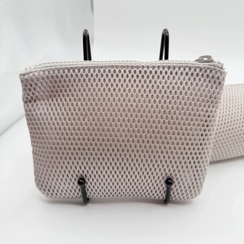 Dagne Dover Air Mesh Pouch Set‎ Grey Ash Travel Tech Organizer Small Cylinder